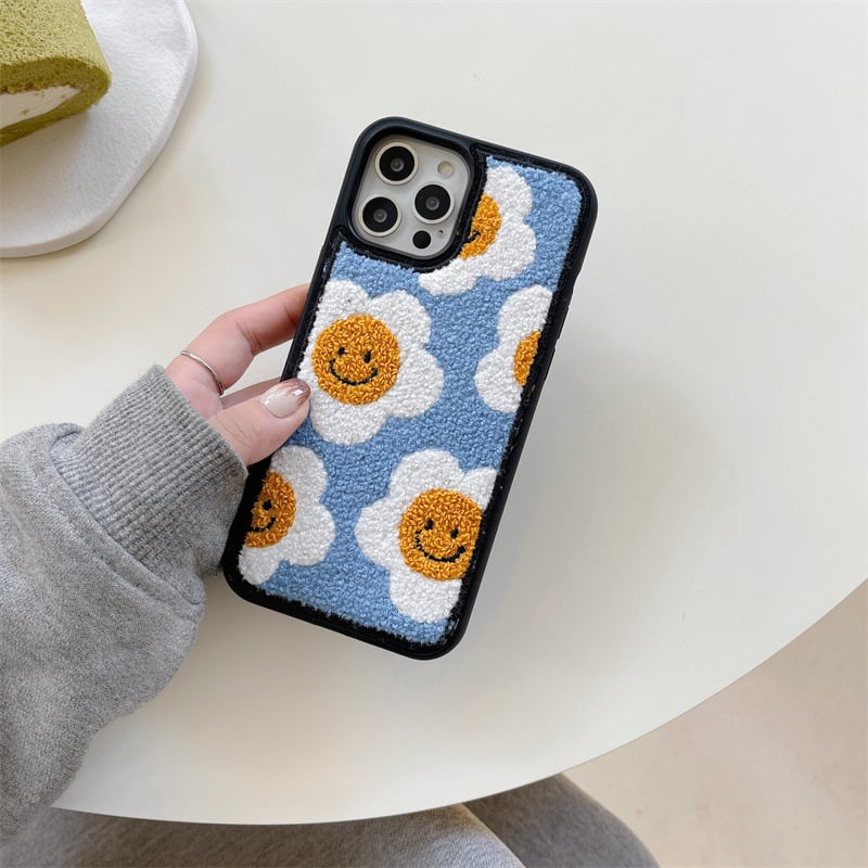 Creative Simple Flower Plush Phone Case
