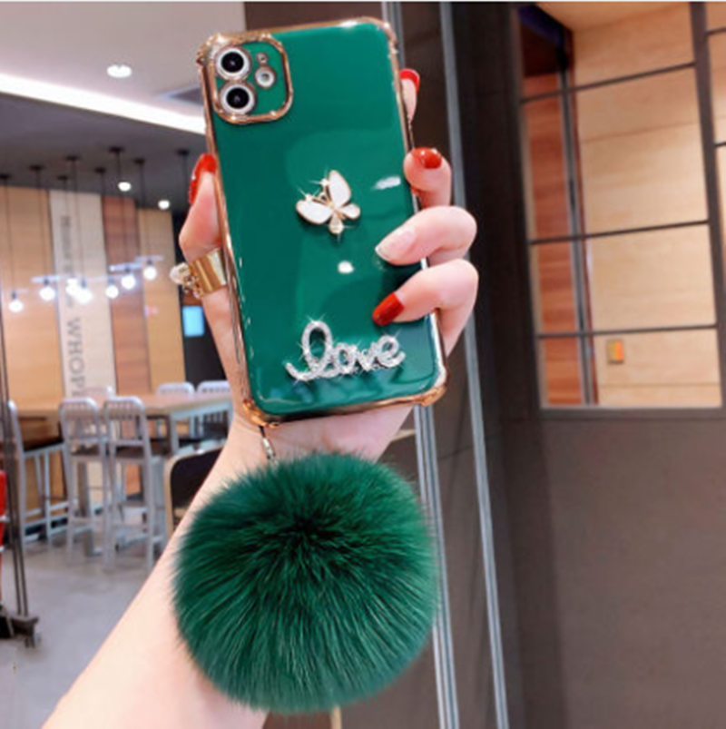 Plush Ball Soft Silicone Anti-Drop Phone Case