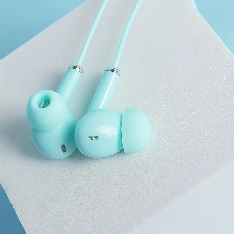 Macaron Color Wired Noise Reduction Earbuds with Mic