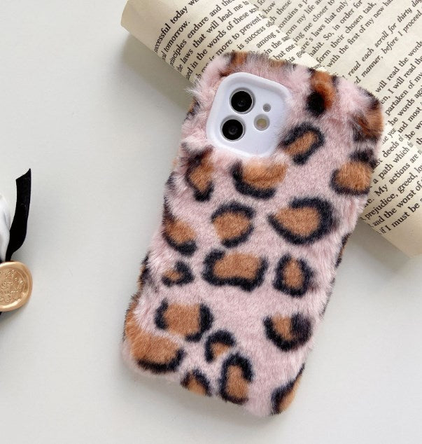 Leopard Print Plush Fashion Phone Case