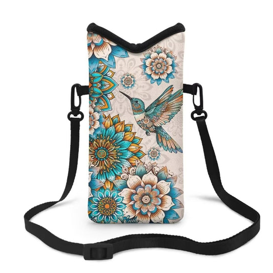 Jeiento Hummingbird Phone Sleeve Pouch Case Bag for Women Boho Mandala Carrying Phone Pouch Neoprene Cell Phone Case