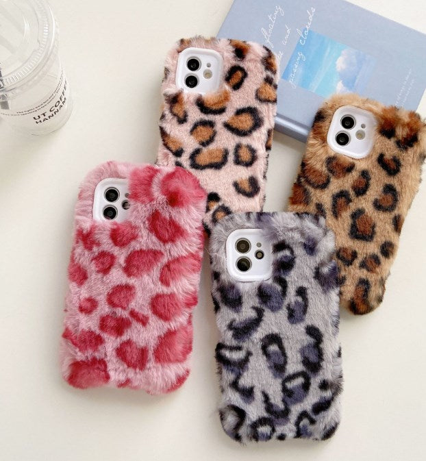 Leopard Print Plush Fashion Phone Case