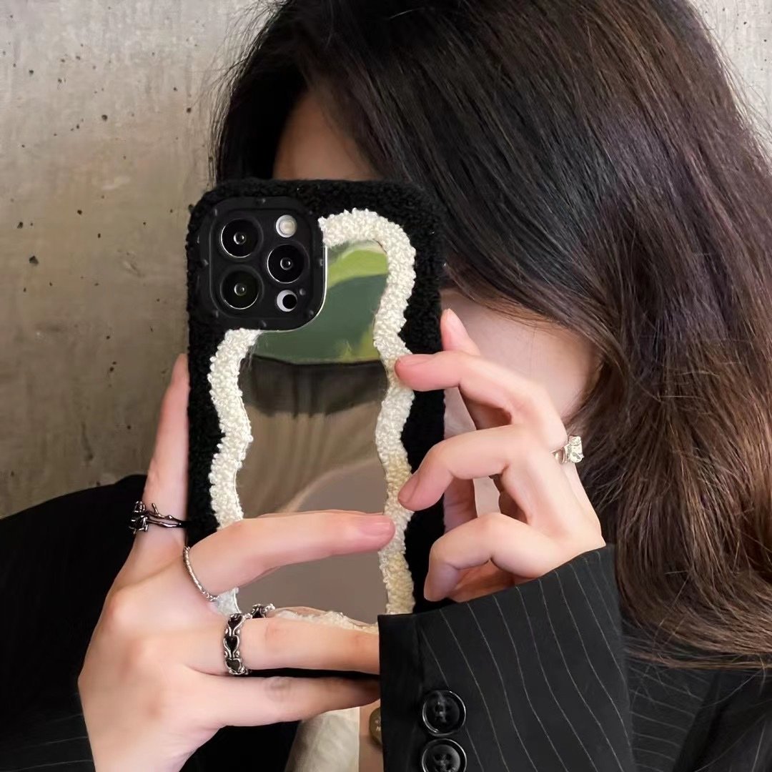 Plush Patch Mirror Phone Case