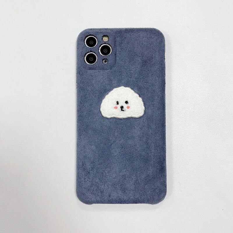 Embroidered Teddy Bear Plush Phone Case
