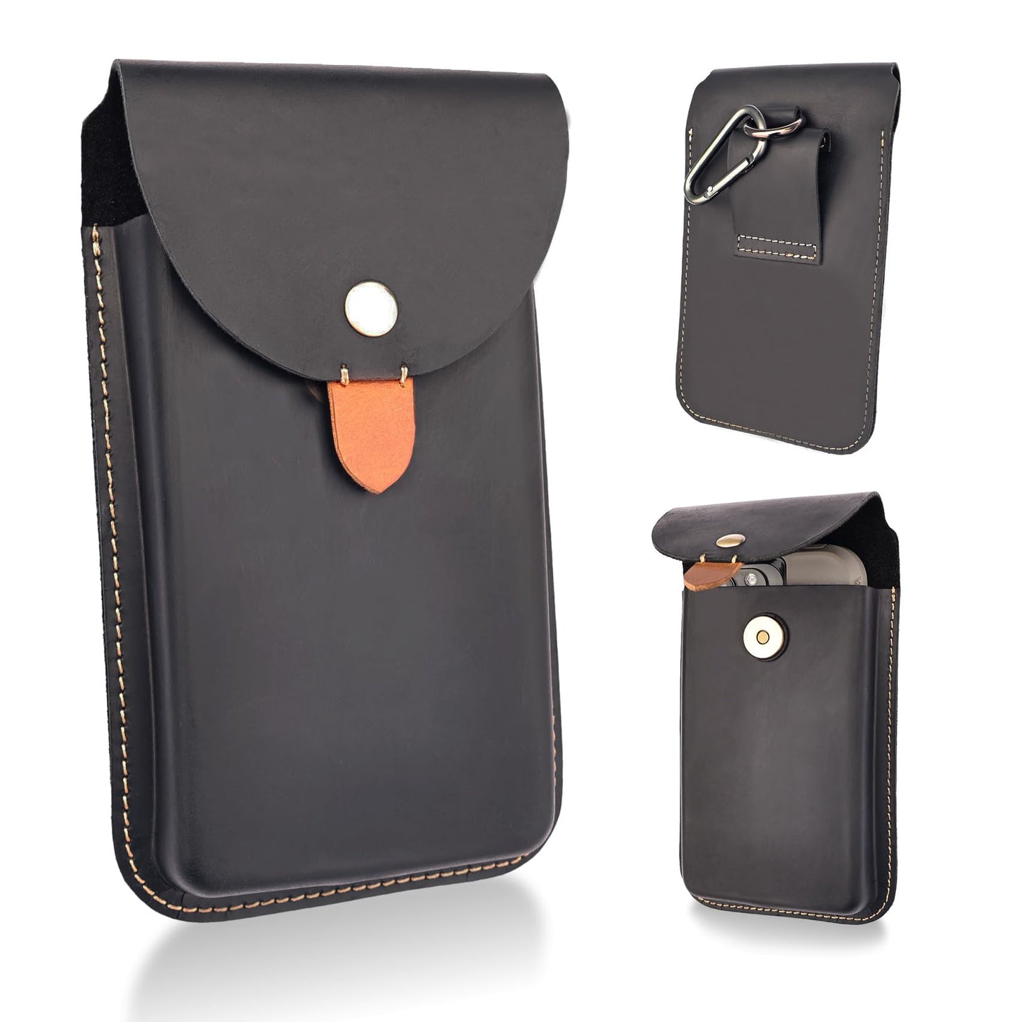 ZVHIYAO Cell Phone Holsters for Belt Cell Phone Case with Belt Clip for S22 UltraS22 PlusS22 Phone Holster for iPhone 15/14/13 Pro Universal phone Sheath L (Black)