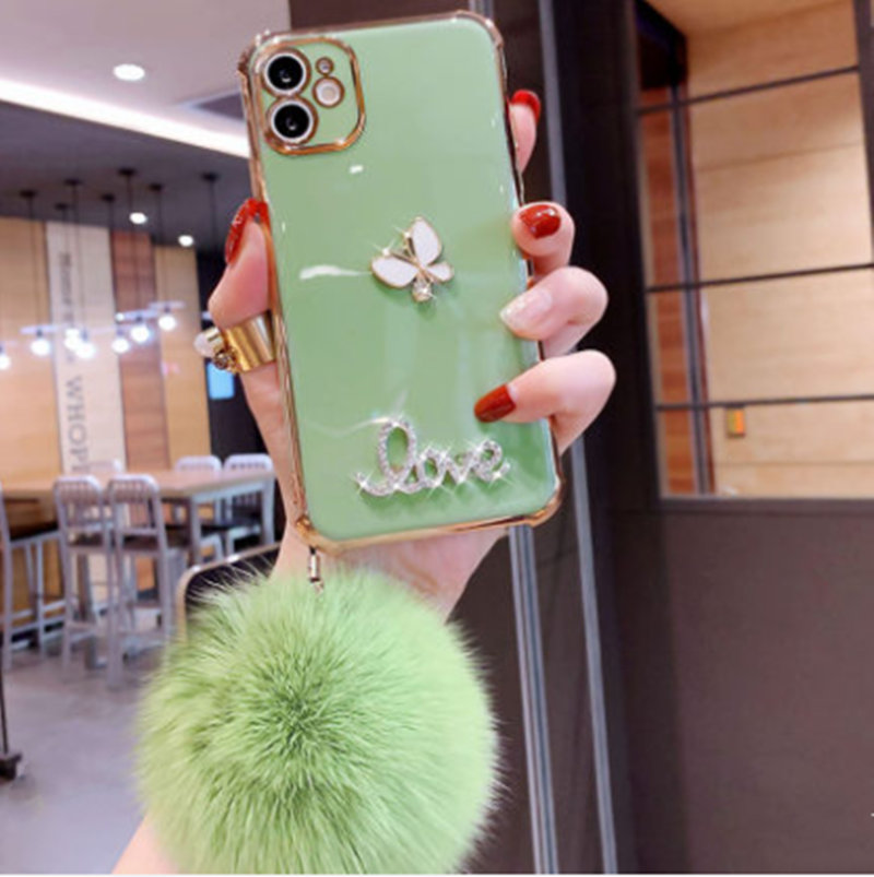Plush Ball Soft Silicone Anti-Drop Phone Case