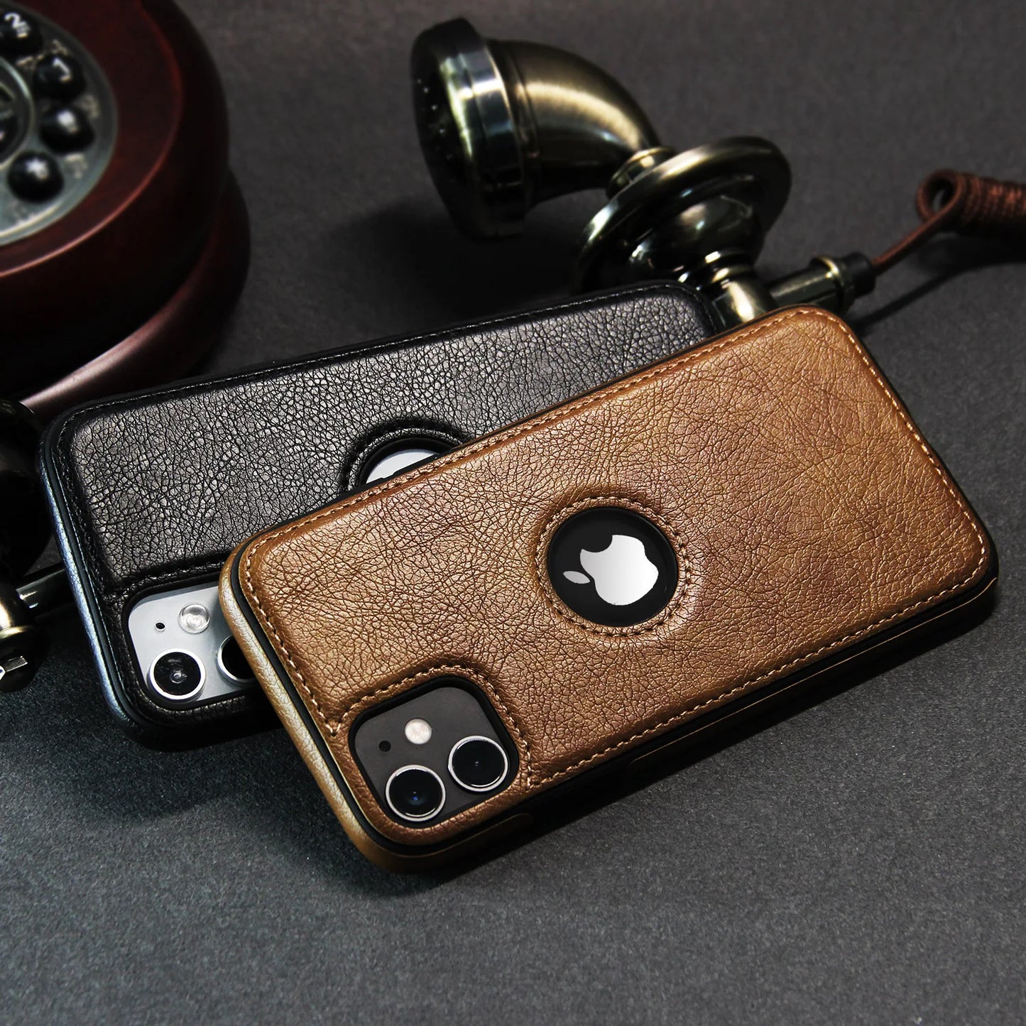 Ultra Thin Shockproof Leather Case for iPhone 15-11 Pro