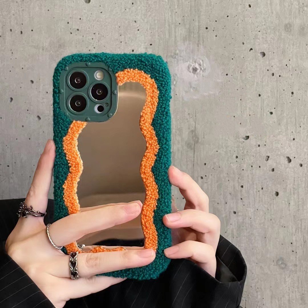 Plush Patch Mirror Phone Case