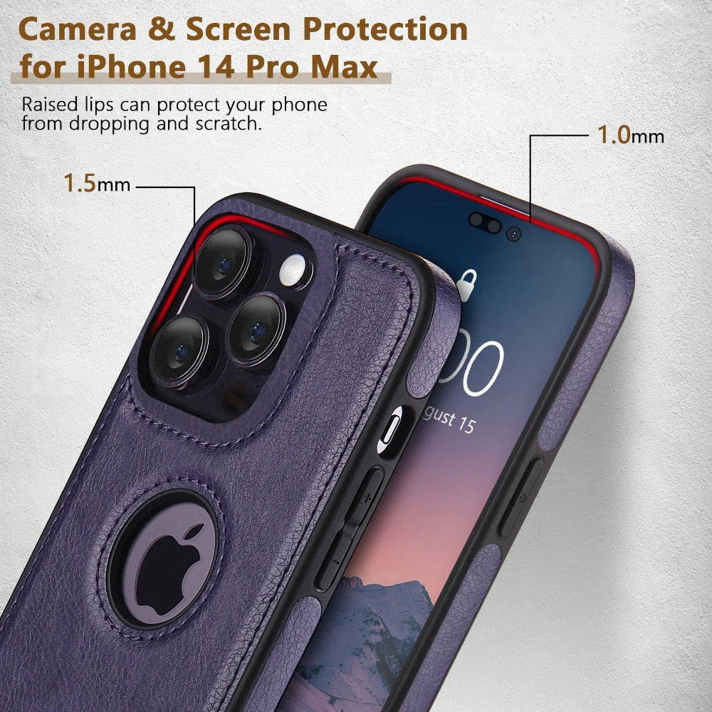 Ultra Thin Shockproof Leather Case for iPhone 15-11 Pro