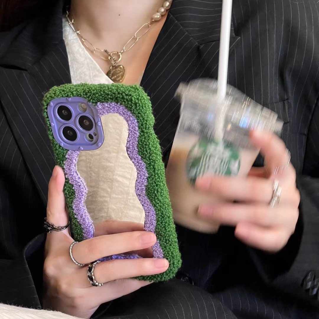 Plush Patch Mirror Phone Case