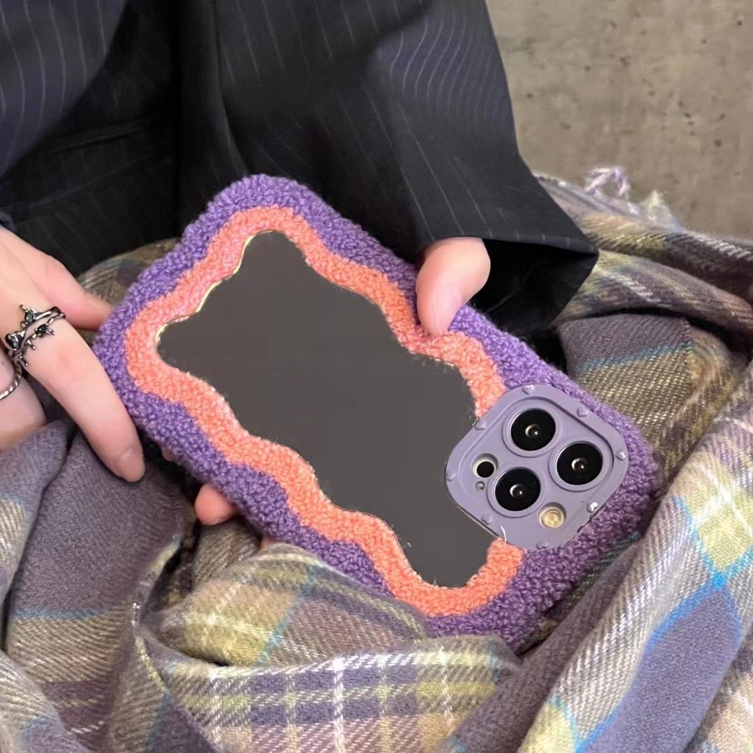 Plush Patch Mirror Phone Case