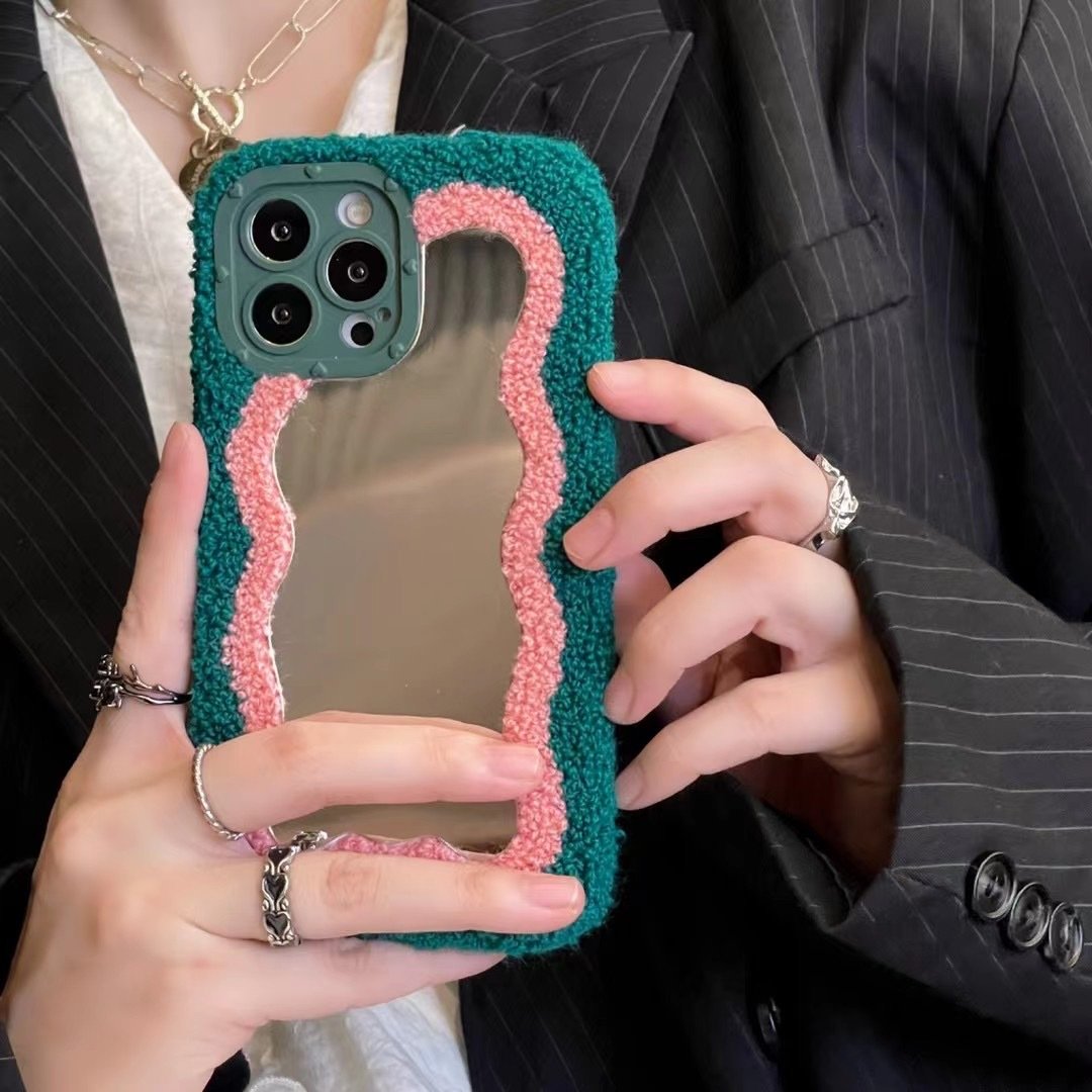 Plush Patch Mirror Phone Case