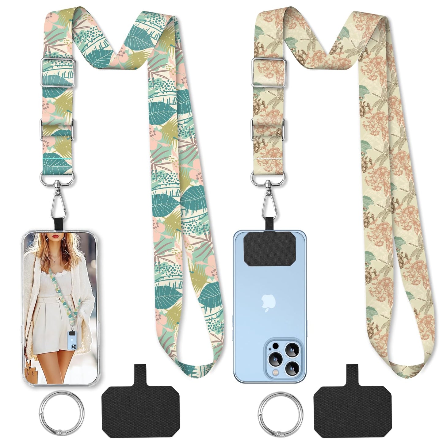 TIHGJHY 2 Pack Phone Lanyard Cell Phone Lanyard Crossbody Adjustable Phone Strap for Use Around the Neck Cell Phone Lanyard Label Keychain Lanyard Phone Case ID BadgeMaple Leaf