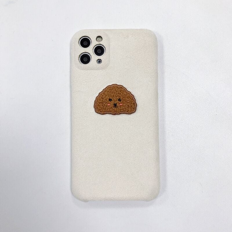Embroidered Teddy Bear Plush Phone Case